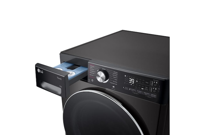LG 13kg AI DD™ ezDispense™ Washing Machine, Platinum Black, F4Y913BCTA1